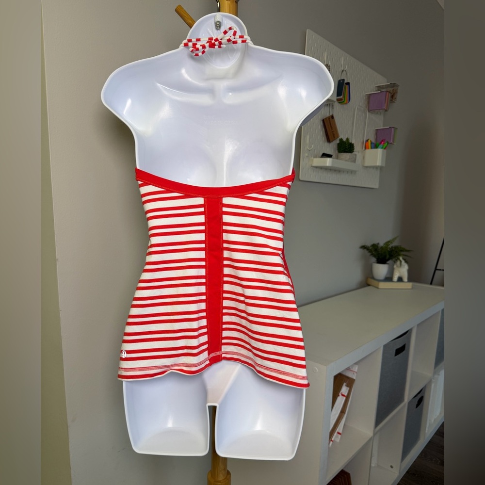 lululemon athletica Red and White Striped Racerback Tank - Picture 8 of 8